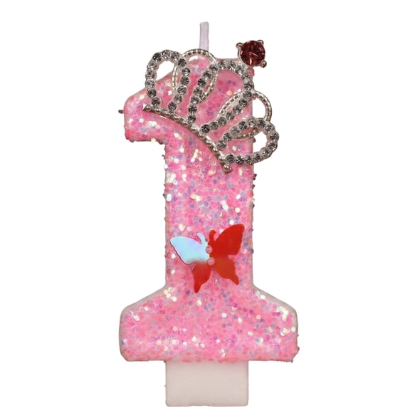 Creative Cartoon Number Birthday Candle with Glitter and Decorative Elements for Party Cake Topper Suitable for Celebrations