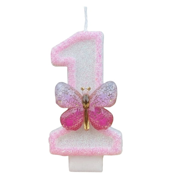 Creative Cartoon Number Candle with Butterfly Design for Birthday Party Cake Decorations Suitable for Celebrations and Events
