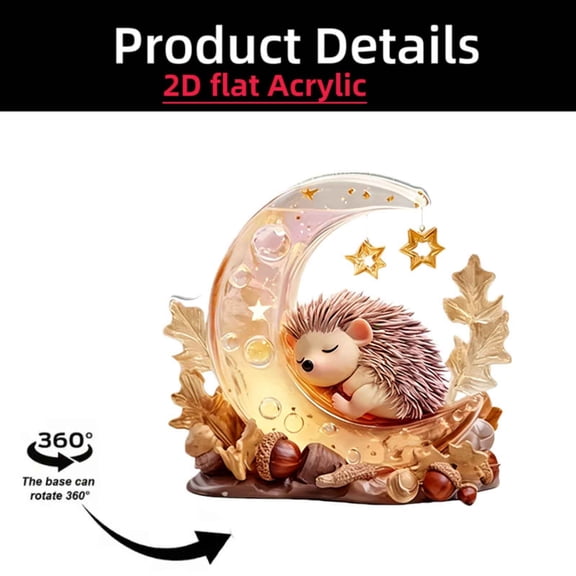 Creative Cartoon Stand, 2D Birth Scene Rotating Acrylic Ornament, Exquisite Home Handicraft Decoration for Living Room Display, Bedroom Layout and Desktop Ornament Use