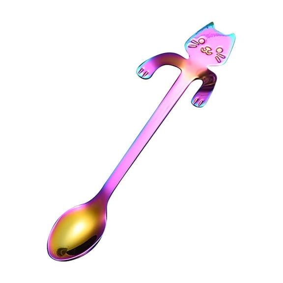 Creative Cat Spoon, 304 Stainless for Stirring - Small, Iridescent