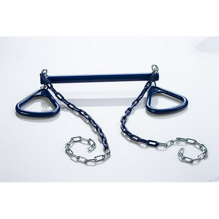 Creative Cedar Designs Blue Ultimate Trapeze Bar with Triangle Rings for Playsets