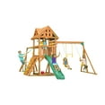 thumbnail image 1 of Creative Cedar Designs Mountain View Lodge Cedar Swingset with Wooden Roof, Monkey Bars, Climbing Wall & Rope, Slide, Sandbox, Belt Swings and Trapeze, 1 of 2