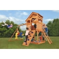 thumbnail image 1 of Creative Cedar Designs Timber Valley Wooden Playset with Wooden Roof, Glider Swing, Sandbox, Climbing Wall, Ladder, Slide & Belt Swings, 1 of 10