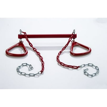 Creative Cedar Designs Ultimate Trapeze Bar w/ Triangle Rings- Red