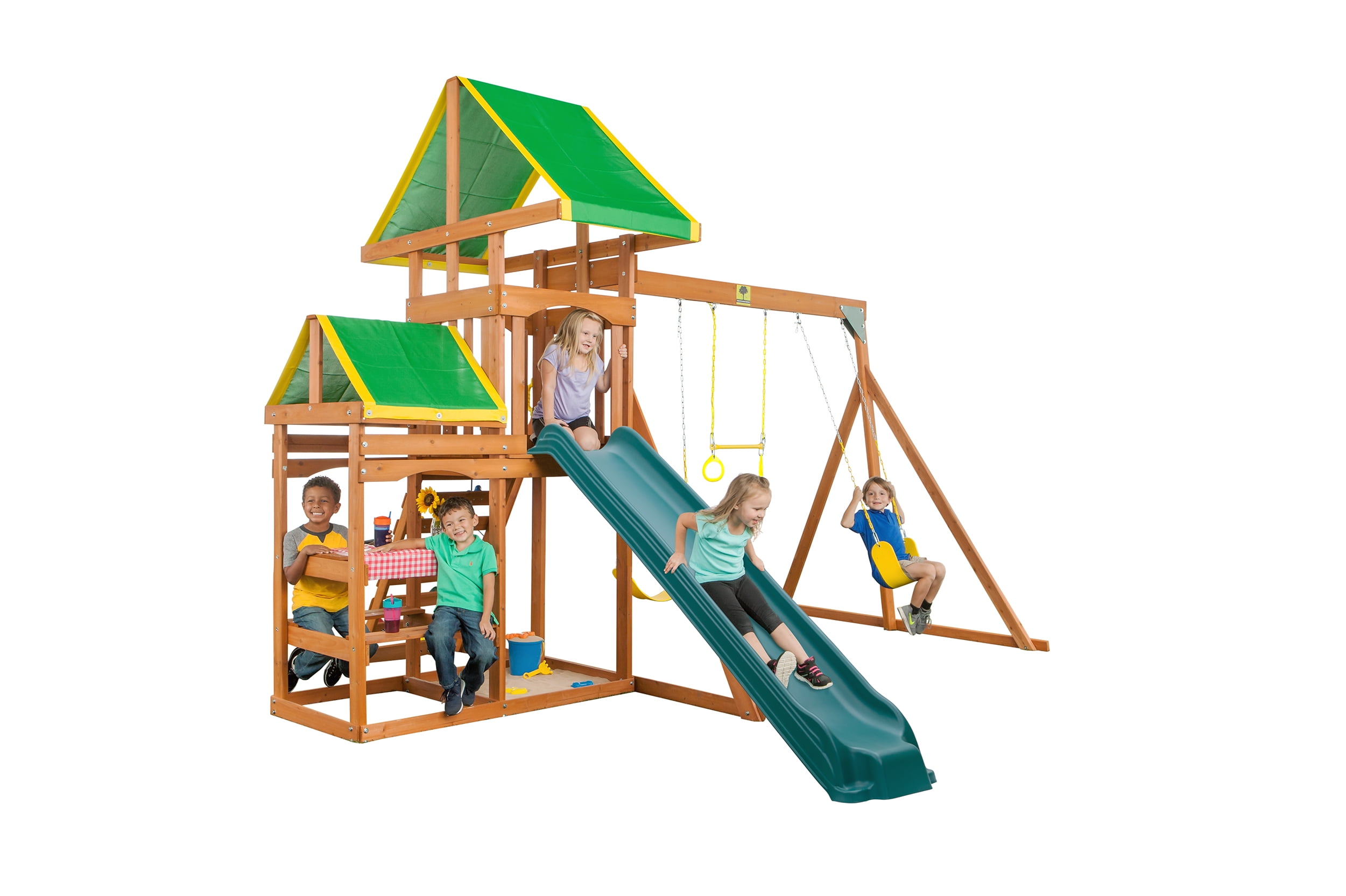Creative Cedar Designs Woodlands Complete Wooden Swing Playset
