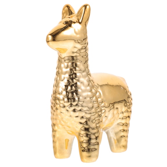 YUNLIGHTS Alpaca Party Favor Ceramic Golden 1Pack Home Decoration