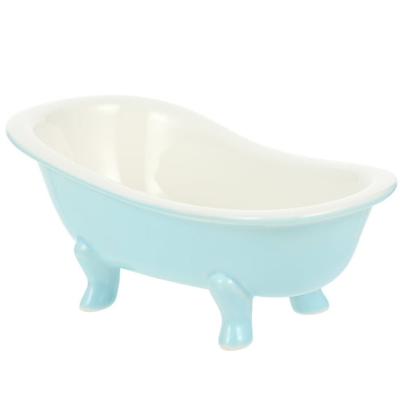 Creative Ceramic Bathtub Shape Dessert Bowl Cocktail Cups 200ml Blue