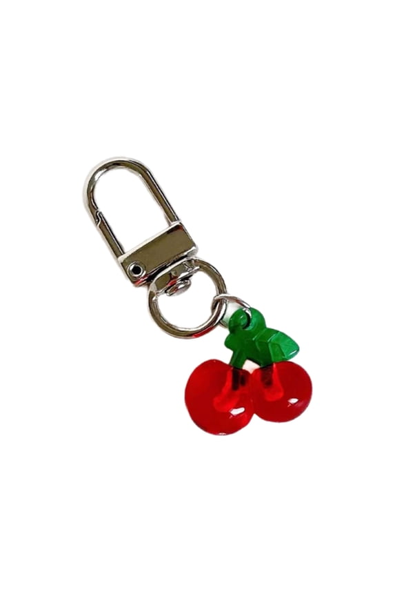 Creative Cherries Pendant Keychain Acrylic Keyring Backpack Accessory Hanging Decoration Car Keyfob Jewelry Gift for Women