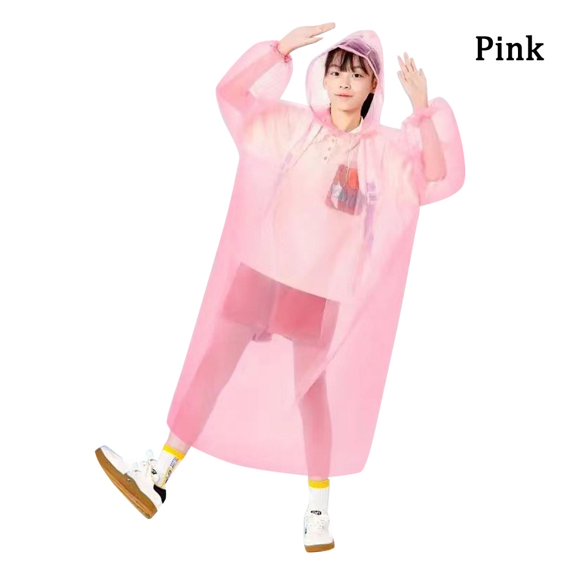 Creative Children Travel Rain Gear Thickened Card Packaging Vacuum Compression One-Piece Raincoat Rain Coat Kids Raincoat Reusable Poncho PINK