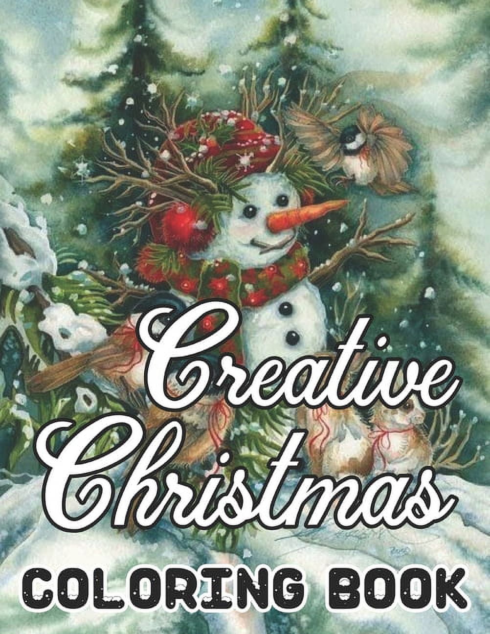 Creative Christmas Coloring Book: 50 Beautiful grayscale images of Winter Christmas holiday scenes, Santa, reindeer, elves, tree lights (Life Holiday Christmas Fun) Relief and Relaxation Design (Paper