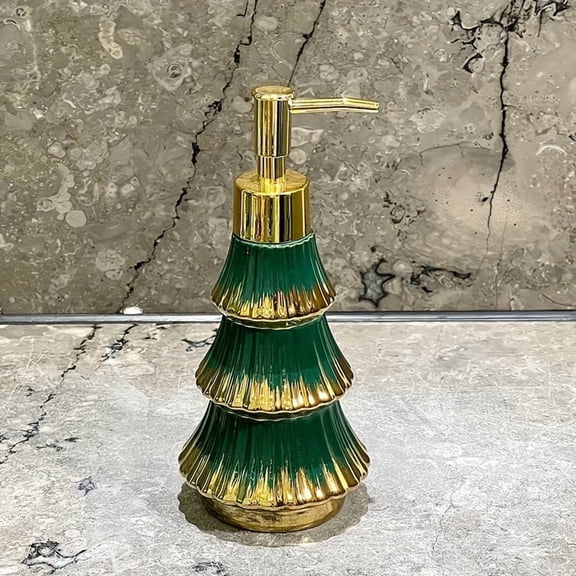 Creative Christmas Tree Ceramic Soap Dispenser - Festive Holiday Decor for Bathroom & Kitchen