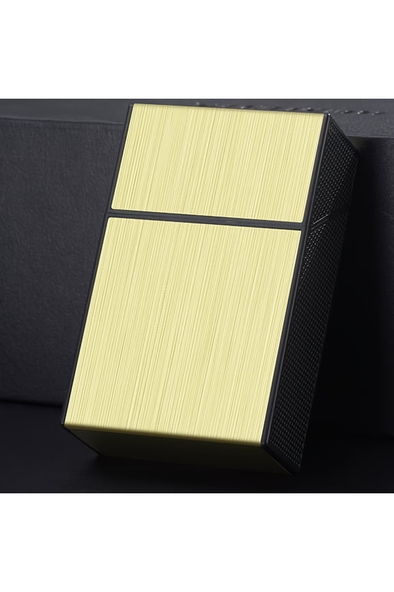 Creative Cigarette Case, Metal Texture Cigarette Case, Stylish Flip Design, Brushed Metal Cigarette Case. Universal for Soft And Hard Packs, Comfortable to The Touch