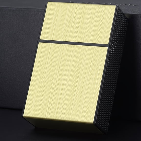 Creative Cigarette Case, Metal Texture Cigarette Case, Stylish Flip Design, Brushed Metal Cigarette Case. Universal for Soft And Hard Packs, Comfortable to The Touch