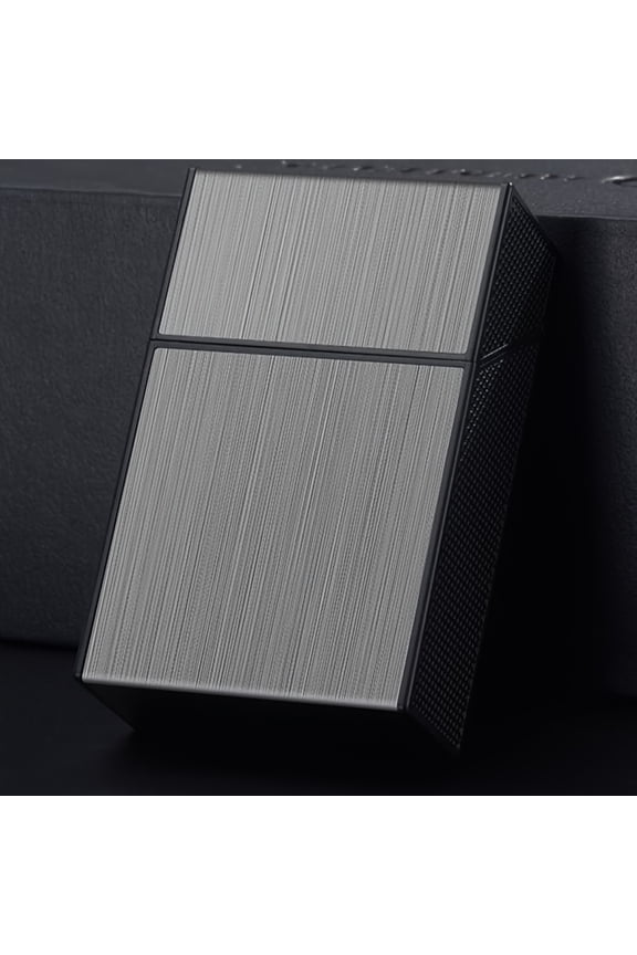 Creative Cigarette Case, Metal Texture Cigarette Case, Stylish Flip Design, Brushed Metal Cigarette Case. Universal for Soft And Hard Packs, Comfortable to The Touch