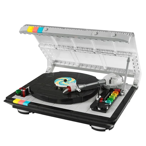 Creative Classic Festival Retro Record Player Building Blocks Model Music Player Assemble Bricks Birthday Toy Gift For Kid Adult