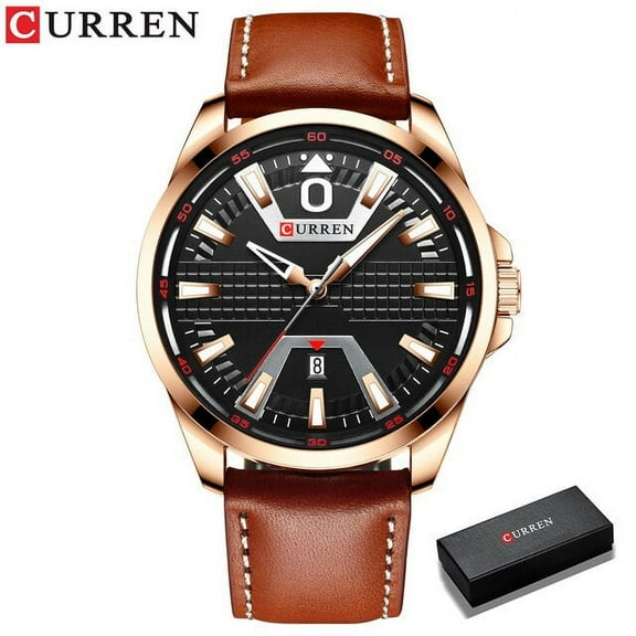 Creative Clock Watch Man Fashion Luxury Watch Brand Curren Leather Quartz Business Wristwatch Auto Date Relogio Masculino - Quartz Wristwatches