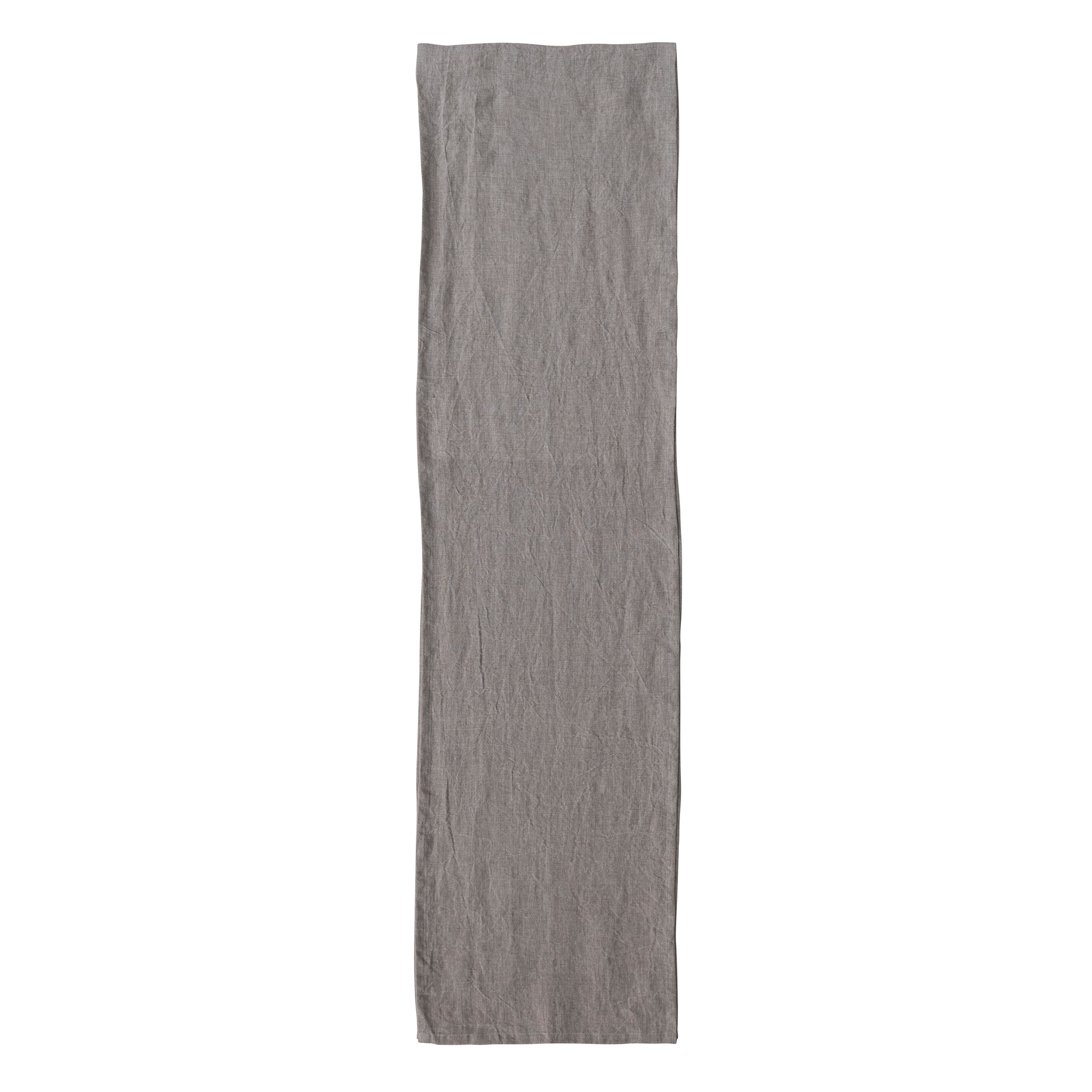 Natural Gray Stonewashed Linen Table Runner, 108 Inches Long