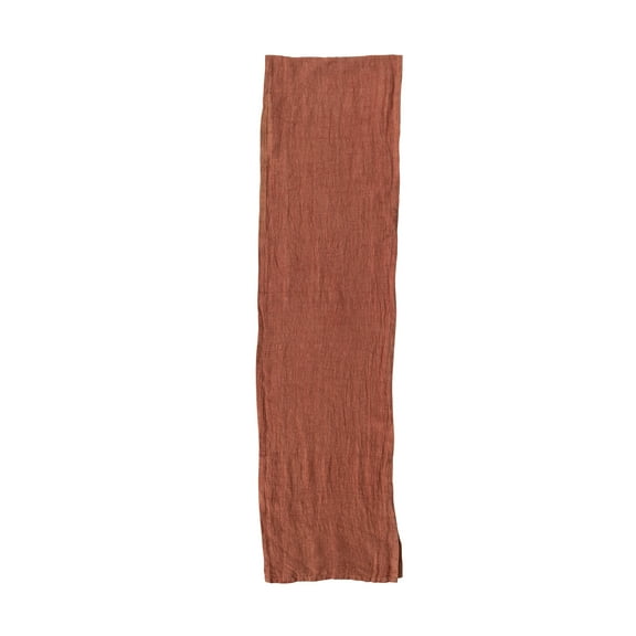 Creative Co-Op 108 Inches Stonewashed Linen Table Runner for Kitchen Decorations, Rust