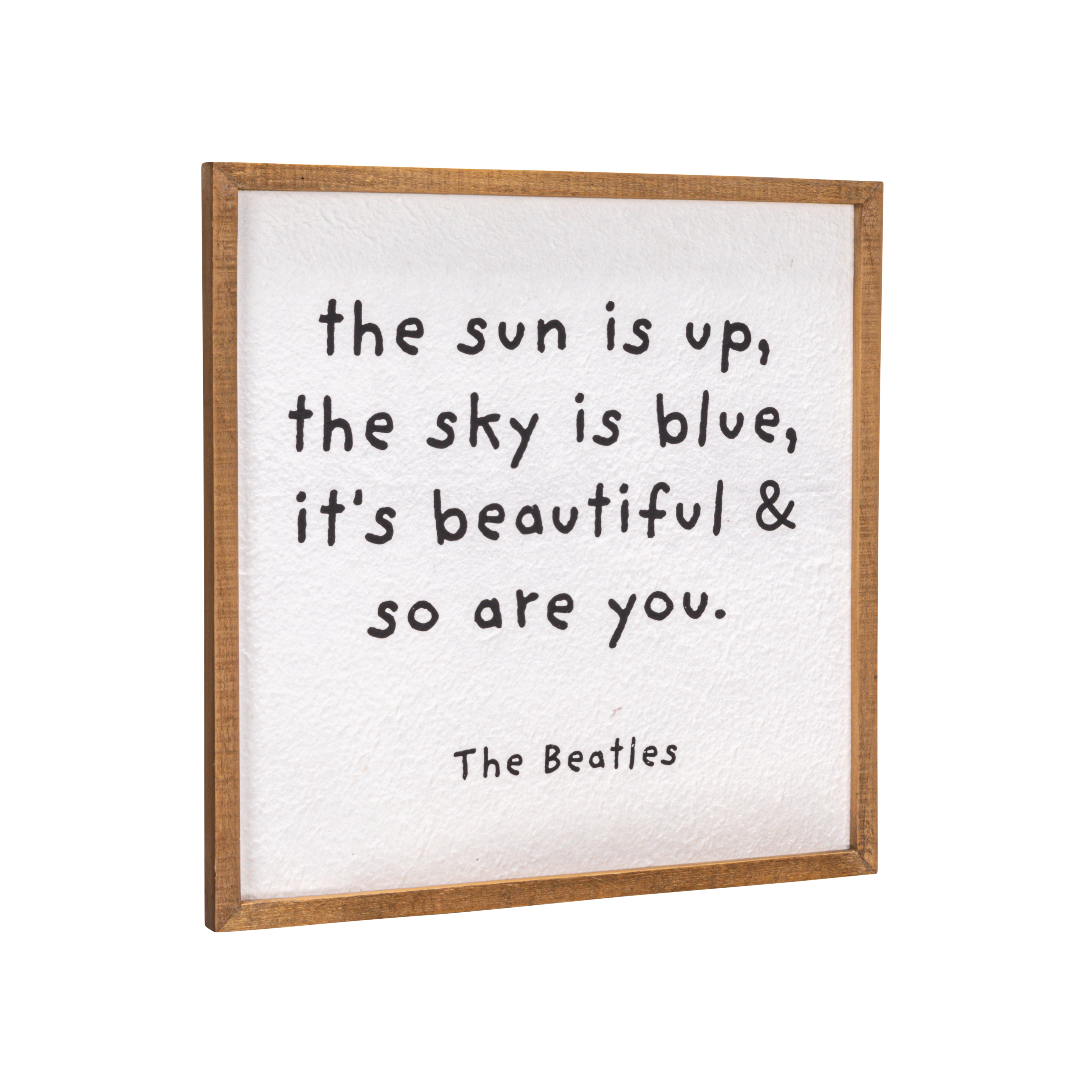 16.5" Natural Wood Framed Canvas Quote Wall Art