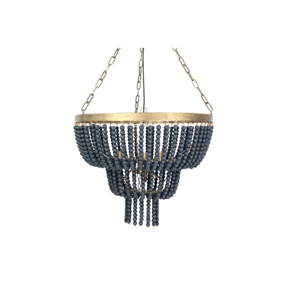Creative Co-Op 2-Tier Draped Wood Bead Chandelier