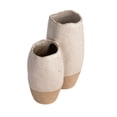 thumbnail image 1 of Creative Co-Op 2-Tone Stoneware Vase with 2 Sections and Reactive Glaze, White and Beige, 1 of 5