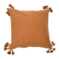 Creative Co-Op 20" Square Canvas Pillow Cover with Tassels
