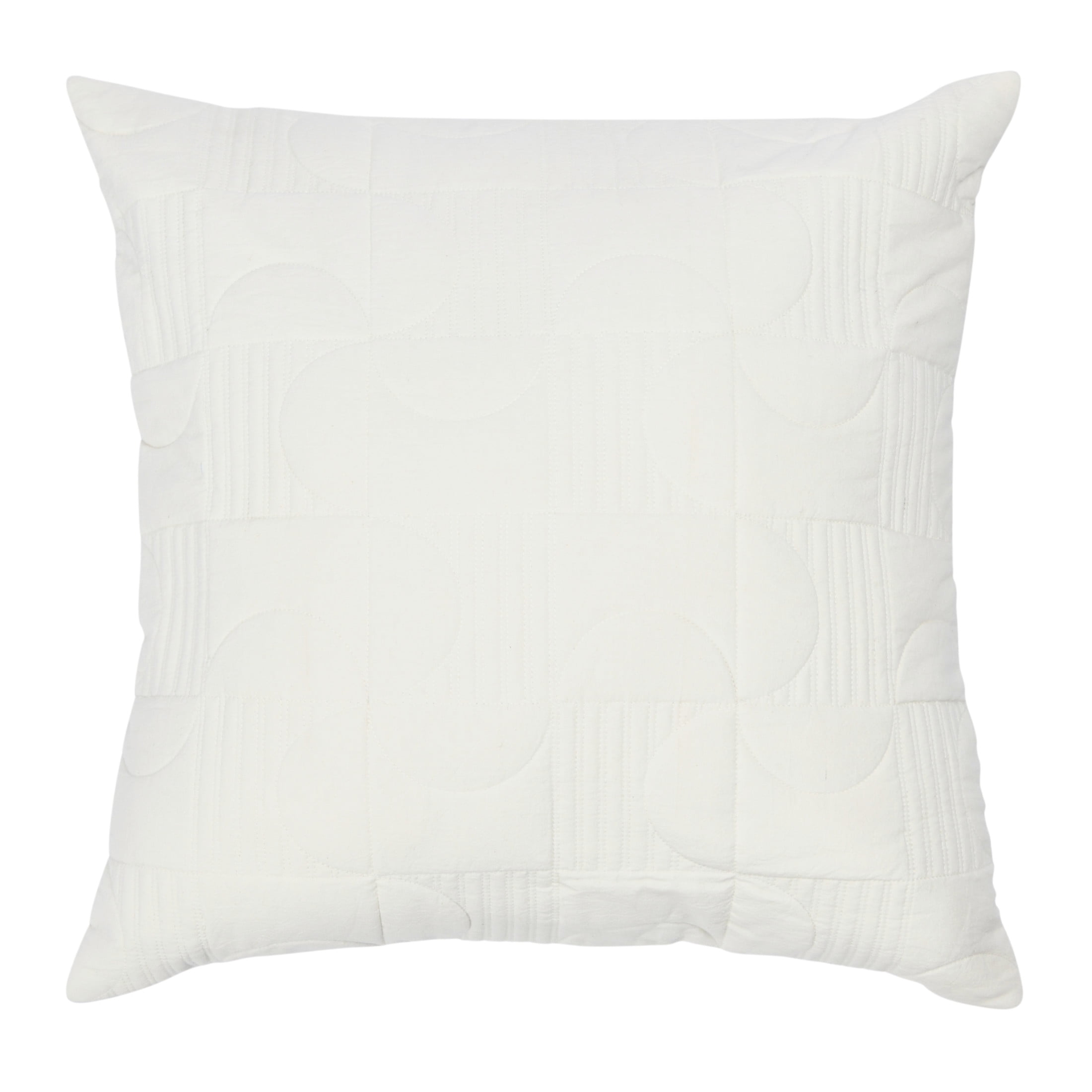 Cream Geometric Cotton Throw Pillow Cover