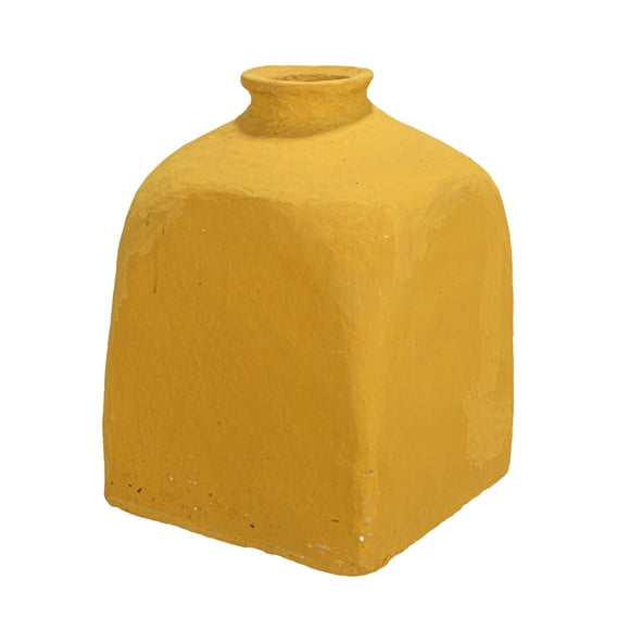 Creative Co-Op 21 Inches Decorative Paper Mache Floor Vase, Mustard Color