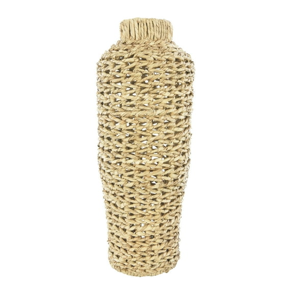 Creative Co-Op 22"H Handwoven Water Hyacinth & Rattan Floor Vase