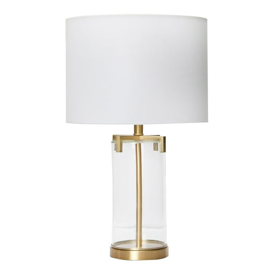 Creative Co-Op 26.5" Brushed Gold and Glass Table Lamp