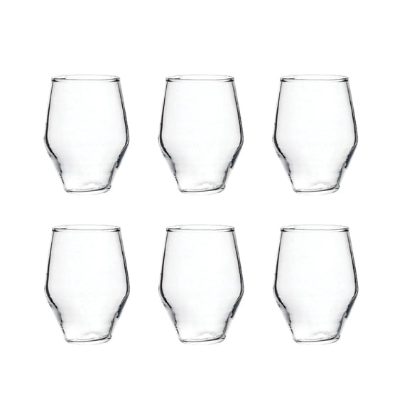 Creative Co-Op 3.25 Inches Round Drinking Glass, Clear, Set of 6