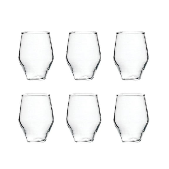 Creative Co-Op 3.25 Inches Round Drinking Glass, Clear, Set of 6