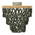 thumbnail image 1 of Creative Co-Op 3-Tier Draped Wood Bead Semi-Flush Mount Chandelier, Dark Gray, 1 of 7