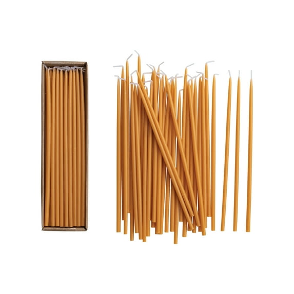 Creative Co-Op 36-Piece Unscented Thin Taper Candles in Box, Camel Color