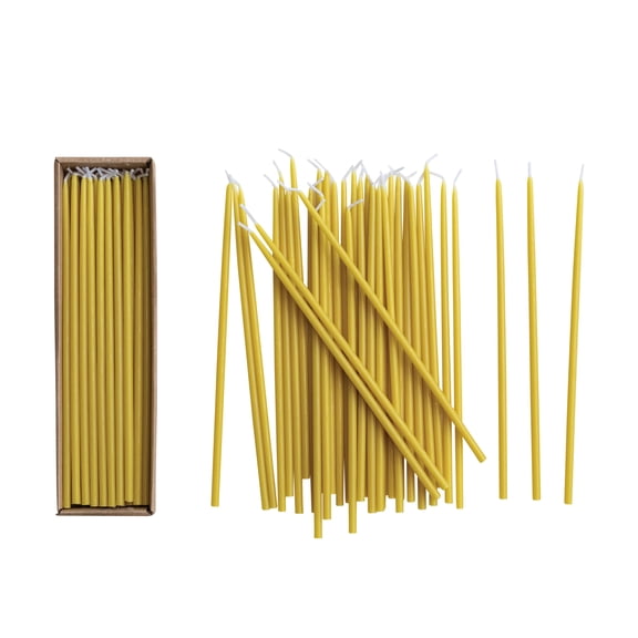 Creative Co-Op 36-Piece Unscented Thin Taper Candles in Box, Chartreuse