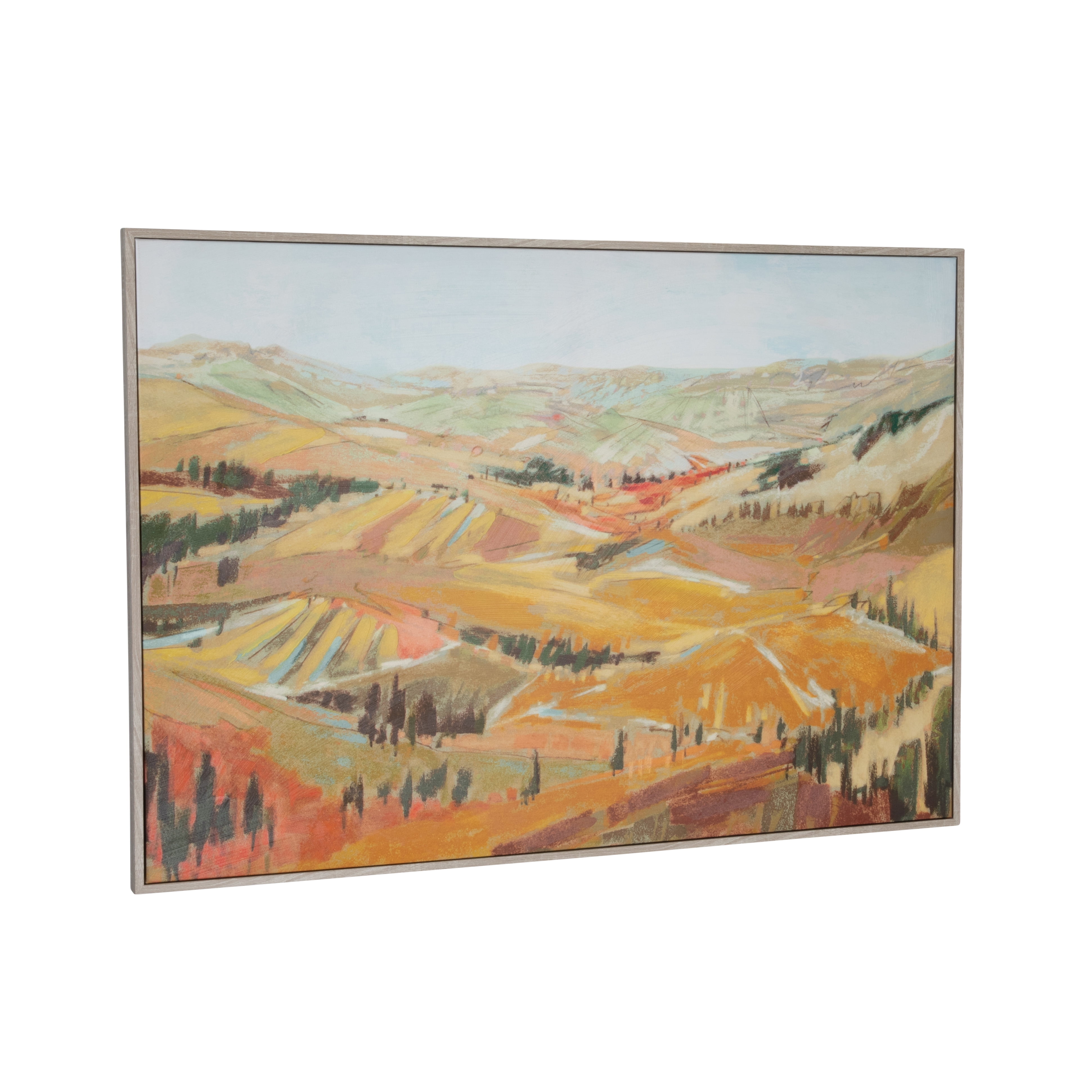Multicolor Landscape Canvas Print with Wooden Frame, 39.38 x 27.5 inches