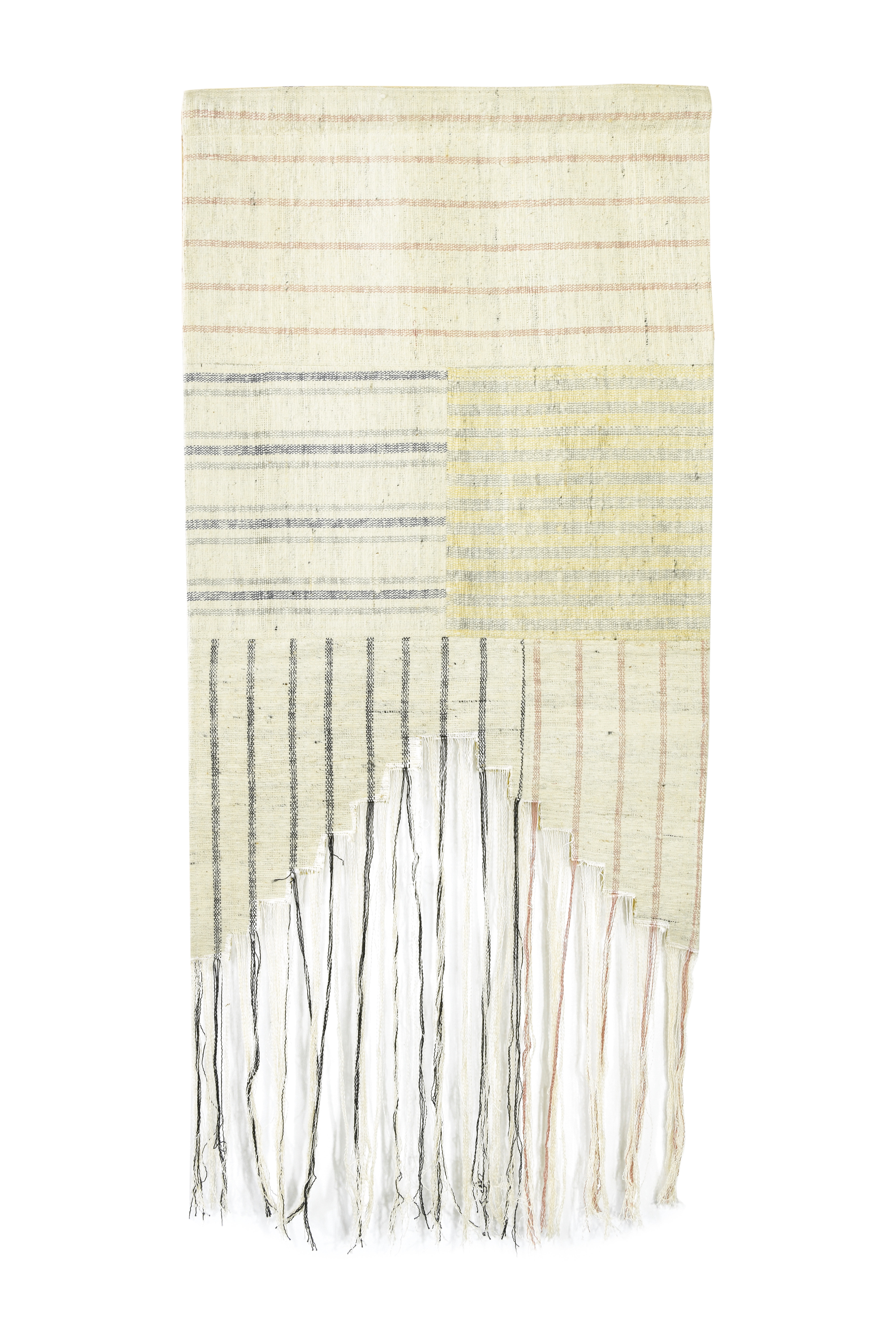 50" Multicolor Cotton Striped Wall Hanging with Fringe