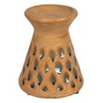 thumbnail image 1 of Creative Co-Op 6.5 Inches Debossed Terra-cotta Candle Pillar Holder for 3 Inches Pillar, Natural and Blue, 1 of 5