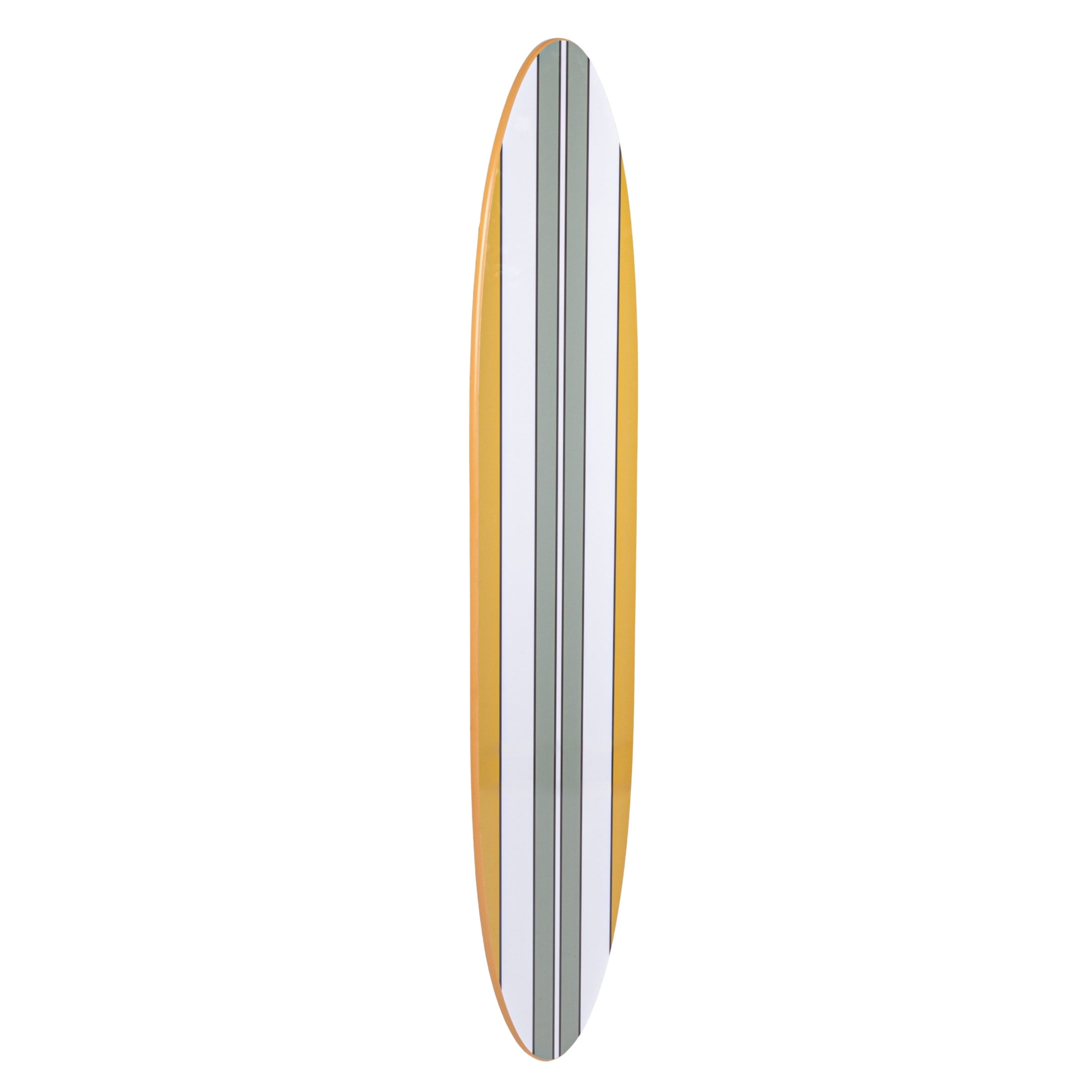 Multicolor Striped Wood Surfboard Wall Art, 65.6 Inches