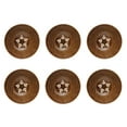 thumbnail image 1 of Creative Co-Op 7.5 Inches Round Stoneware Bowl Dinnerware Set with Lines and Star Pattern, Brown, Set of 6, 1 of 5