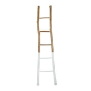 Creative Co-Op 72.5"H Decorative Fir Wood Ladder with White Dipped Section