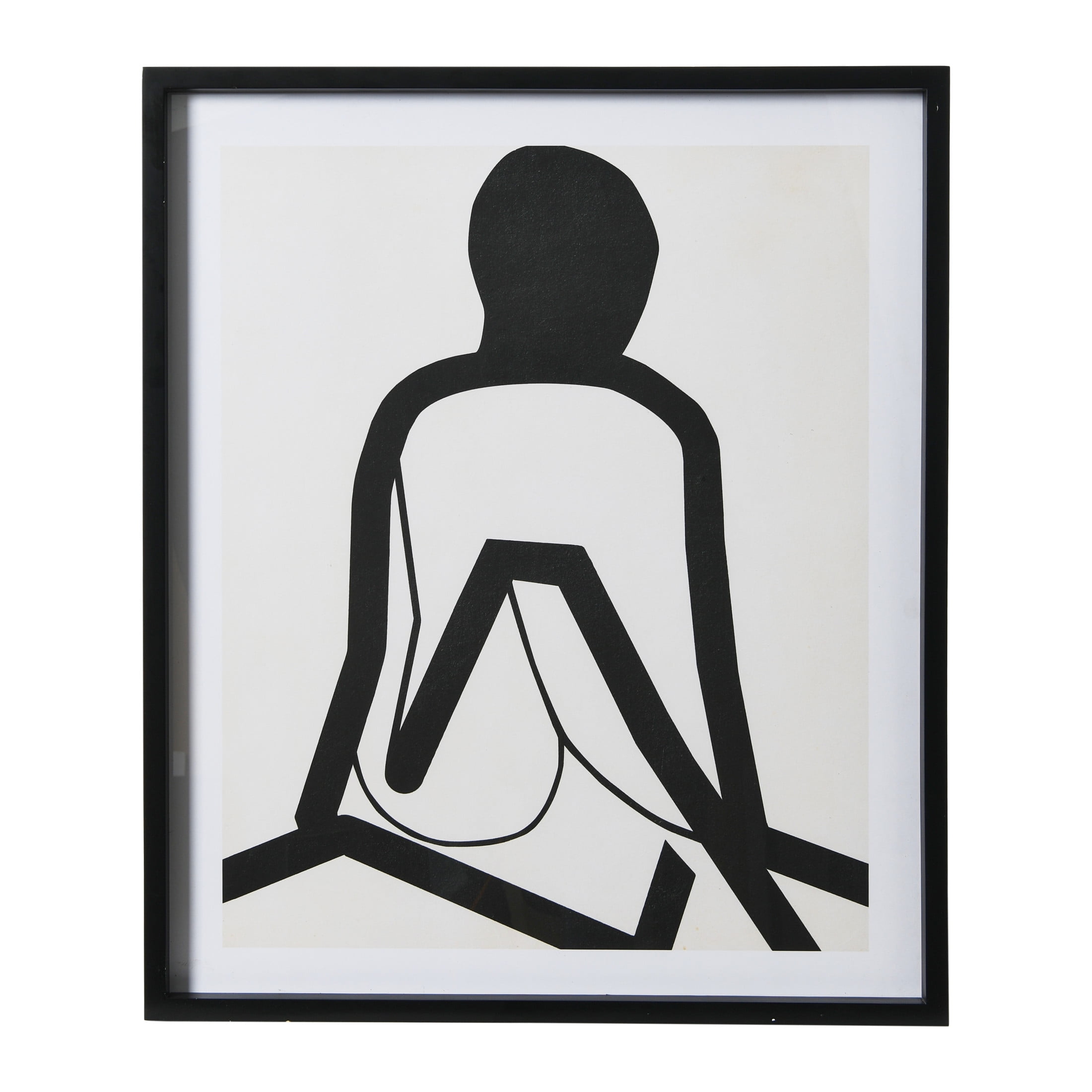 Creative Co-Op Abstract Feminine Form Line Drawing in Metal Frame
