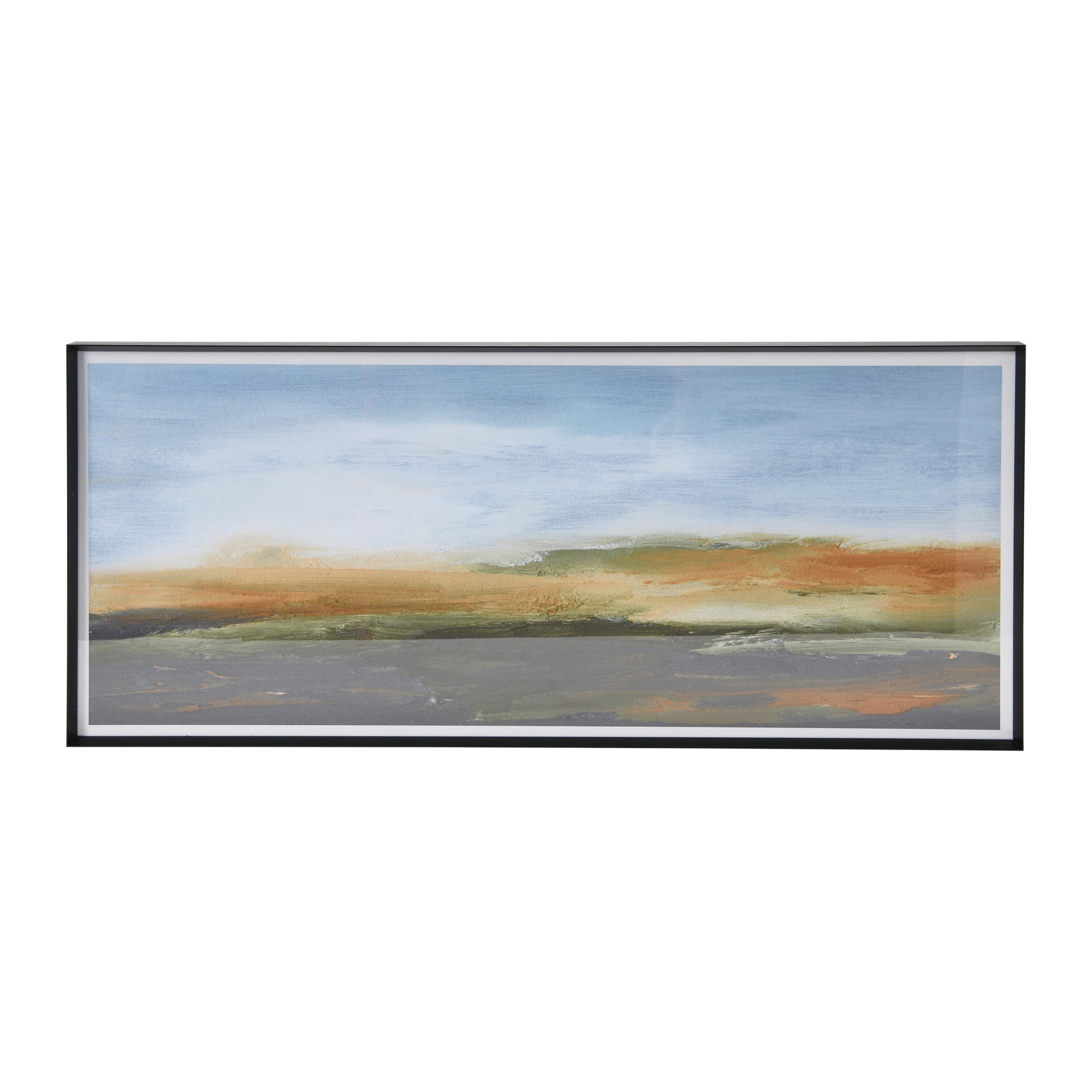 Abstract Watercolor Landscape Print in Metal Frame