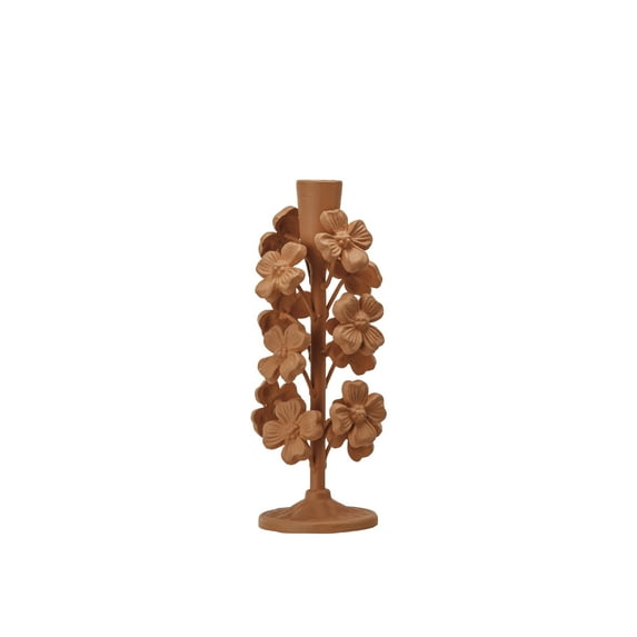 Creative Co-Op Apricot Blossom Taper Holder, Apricot Color