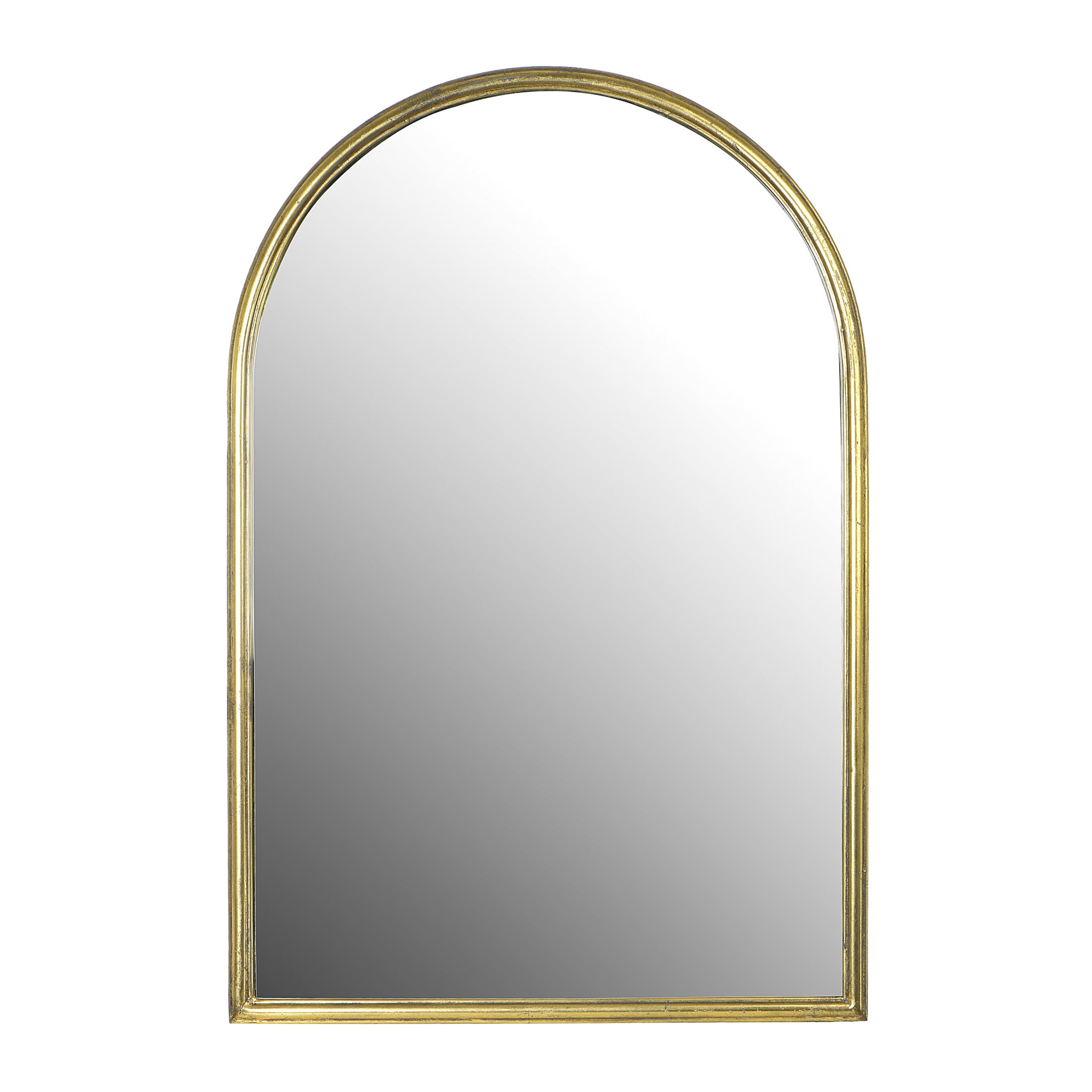Arched Gold Metal Framed Rectangular Wall Mirror