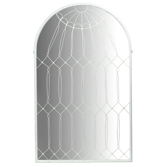 Creative Co-Op Arched Mirror with Iron Cage Design