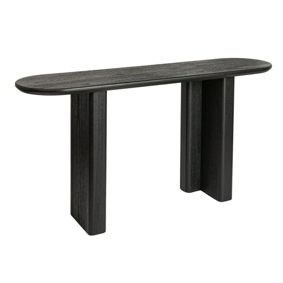 Creative Co-Op Asymmetrical Firwood and Sycamore Wood Console Table, Black