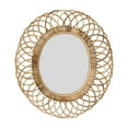 thumbnail image 1 of Creative Co-Op Bamboo Oval Wall Mirror, Natural, 1 of 10