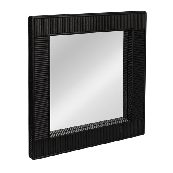Creative Co-Op Bamboo Square Wall Mirror, Black