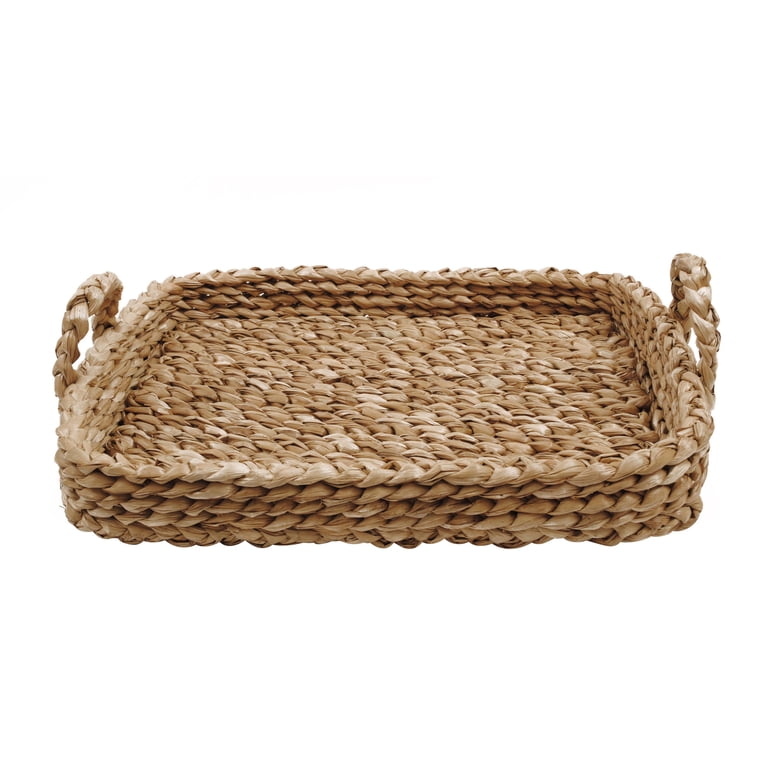 Creative Co-Op Bankuan Braided Tray with Handles - Walmart.com